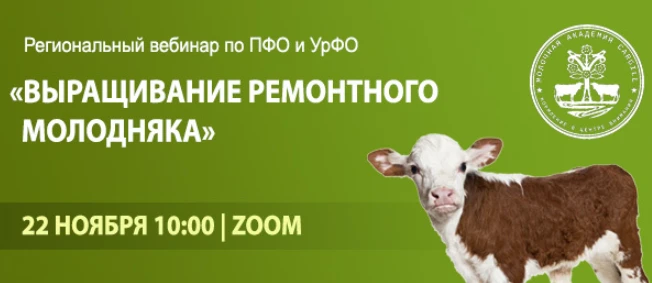 Региональный вебинар «Выращивание ремонтного молодняка»