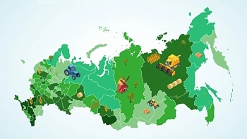 В каком регионе России больше всего сельхозорганизаций?